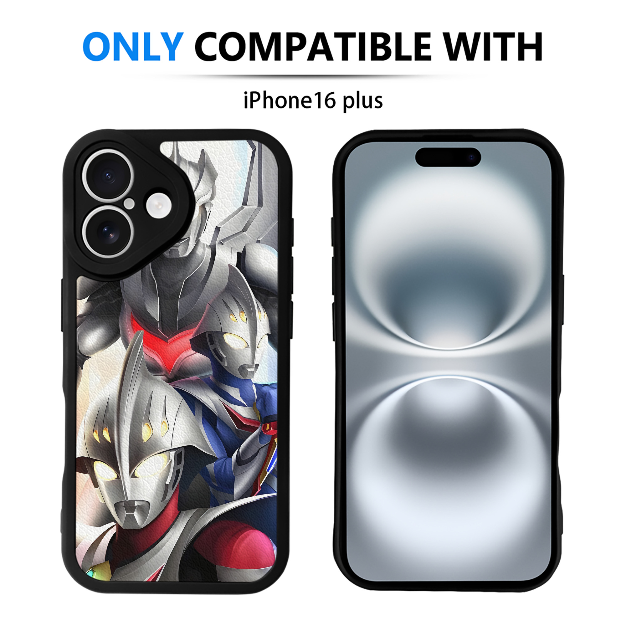 （画像用） ウルトラマン Ultraman 【iPhone 16シリーズ対応】シリコンスマホケース（レザー調） 材質：シリコン